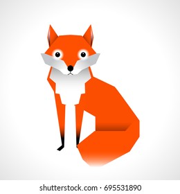 Cartoon fox isolated on white background. Vector illustration. 