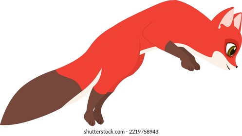 cartoon Fox jumping poses vector