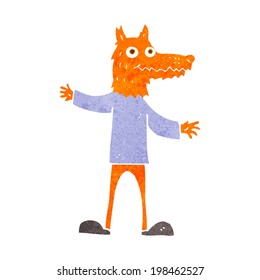hombre de zorro de dibujos animados