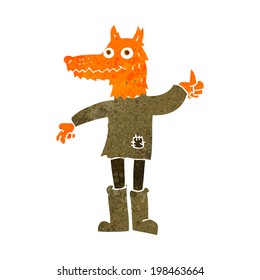 hombre de zorro de dibujos animados