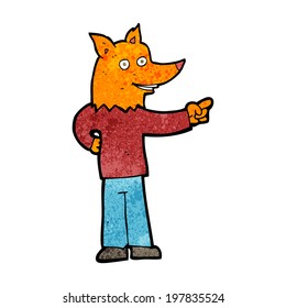 cartoon fox man pointing