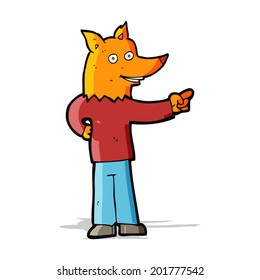 cartoon fox man pointing