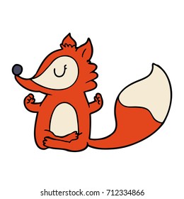 cartoon fox meditating
