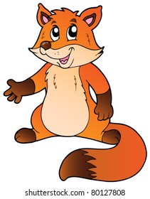 Fox de dibujos animados sobre fondo blanco - ilustración vectorial.