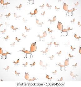 cartoon fox pattern, stock vector background