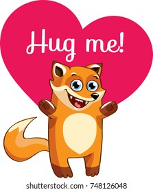 Cartoon fox ready for a hugging