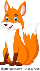 Cartoon the fox is sitting