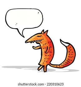 cartoon fox with speech bubble