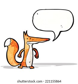 cartoon fox with speech bubble