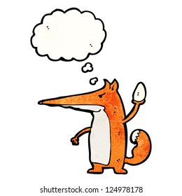 cartoon fox stealing egg