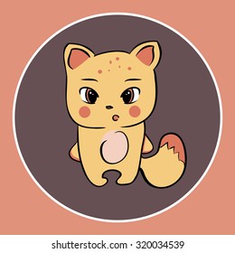 cartoon fox sticker