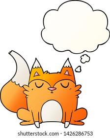 cartoon fox with thought bubble in smooth gradient style