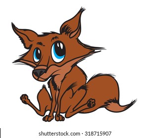Cartoon fox vector illustration