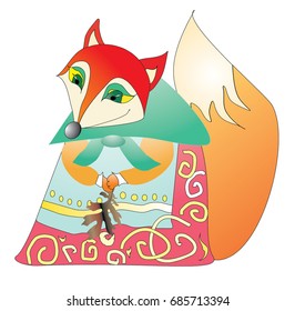 Cartoon fox. Vector illustration