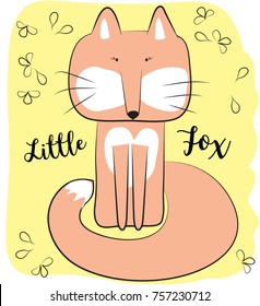 Cartoon fox. Vector illustration. Animals for kids.