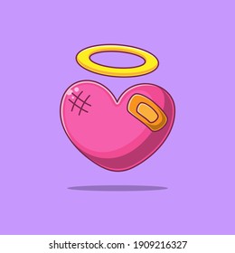 cartoon fragile heart vector illustration