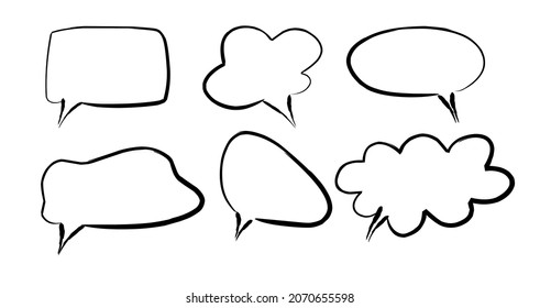 cartoon frames for text, hand drawn speech bubbles