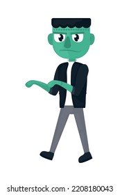 cartoon frankenstein character on white background