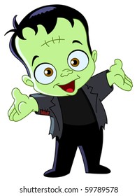 Cartoon Frankenstein kid