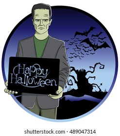 Cartoon Frankenstein vector. 