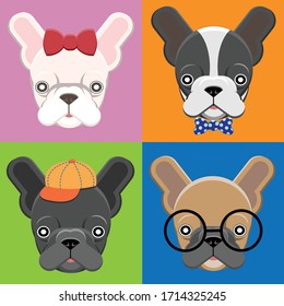 Cartoon French Bull Dog Vector