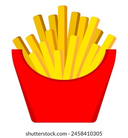 Cartoon french fries. Fast food french fries icon. Fastfood illustration. Vector isolated on white background.