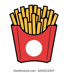  Cartoon French Fries in Red Box