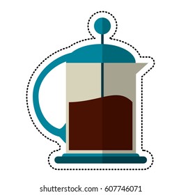 cartoon french press coffee maker