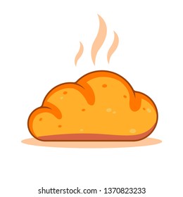 Cartoon fresh bread. Loaf of freshly baked bread logo