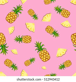 Cartoon fresh fruits in flat style