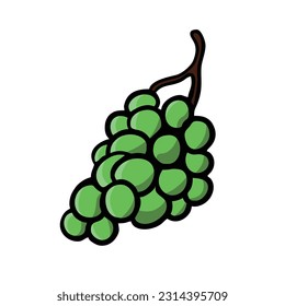 cartoon fresh green grapes vector illustration