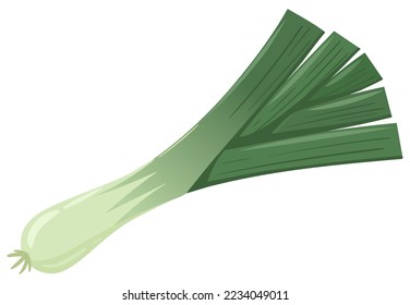 Caricatura verde fresco. Cebolla cruda, verduras orgánicas sabrosas para un estilo de vida saludable ilustración vectorial plana sobre fondo blanco