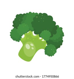 Cartoon fresh organic green broccoli icon. vector illustration.