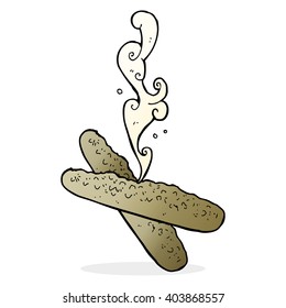 cartoon freshly baked bread