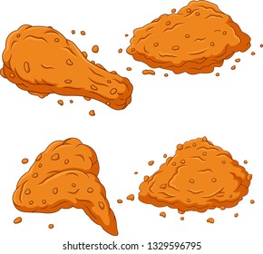 Cartoon fried chicken collection set