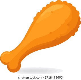 Desenho animado frango frito Drumstick Vetor Ilustração. Ícone crocante Fast food isolado no fundo branco para menu de restaurante ou design de embalagem.