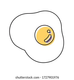 Cartoon Fried Egg Icon Vector