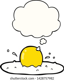 cartoon fried egg with thought bubble