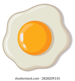 Cartoon fried egg vector icon isolated on white background for web design, ideal for kitchen menu, breakfast recipe and food themed graphics