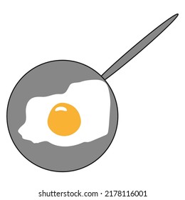caricatura de huevo frito. Ilustración vectorial. Imagen de archivo.