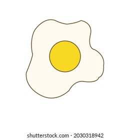 fondo blanco de huevo frito de dibujos animados
