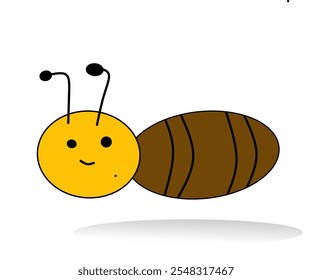 Cartoon friendly bee flying. Insect character. vectors