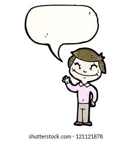 cartoon friendly boy