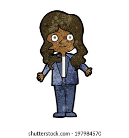 cartoon friendly business woman