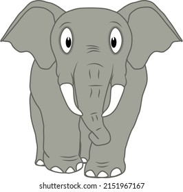 Cartoon of a friendly elephant