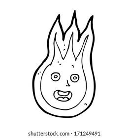 bola de fuego amigable con dibujos animados