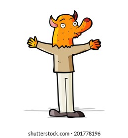 cartoon friendly fox person