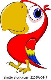 Cartoon of a friendly and funny parrot