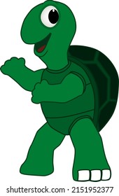 Cartoon of a friendly and funny turtle