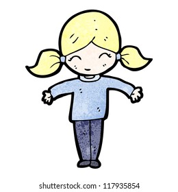 garota amigável de desenho animado